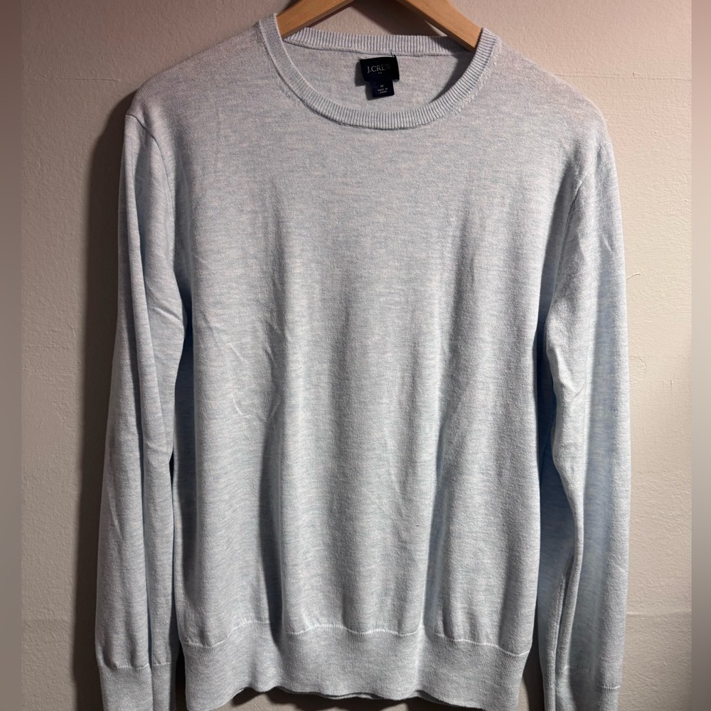 J. Crew Light Blue men’s size M Crewneck cotton linen blend Sweater